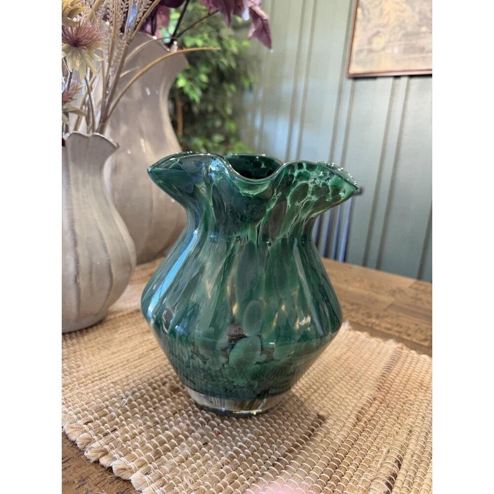 Large Ruffle Glass Vase - Threshold NEW RARE